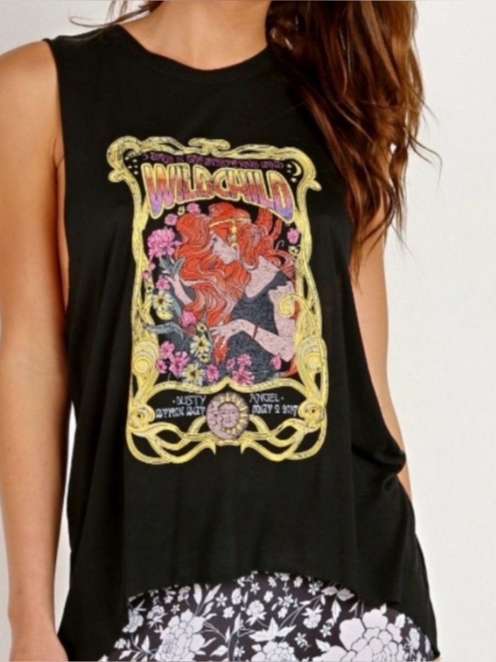 🌸Spell🌸Wildchild Graphic Muscle Tee